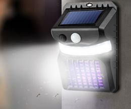 2 In 1 Solar Street Light Mugo Killer Lampen PIR Motion Sensor Wandlicht Ultraviolet elektrisch schokdodinglamp
