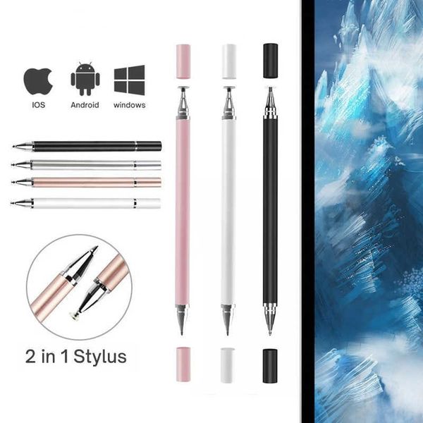 2 In 1 Stylus Pen Voor Smartphone Tablet Tekening Capacitieve Potlood Universele Android Mobiele Telefoon Screen Touch Pen Voor iPad mini