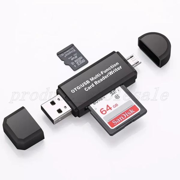 2 en 1 TF Memory Carte Readers OTG USB Multi-fonction Carte Reader pour la tablette PC ordinateur Smart Mobile Phones avec sac