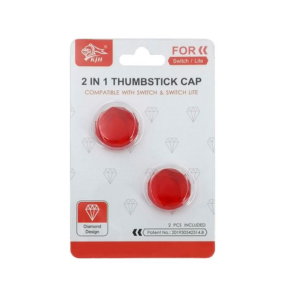 2 en 1 ThumbStick Cap Crystal Diamond Thumb grip cover Para Nintend Switch-Lite Switch Joy-con Joystick Caps Antideslizante Empuñaduras transparentes Alta calidad ENVÍO RÁPIDO