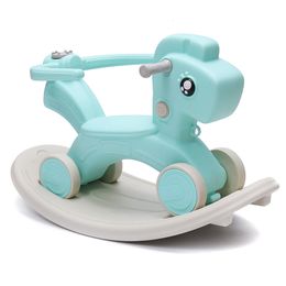 2 in 1 peuter Little Rocking Horse Baby Walker Rit op Toy Kids Rocker Kleine huishoudelijke kleuterschool stoelbenodigdheden