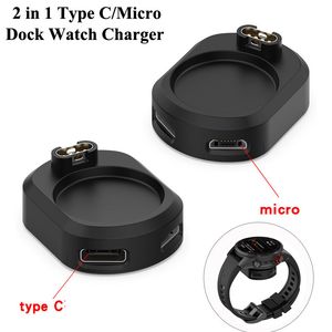 2 in 1 Type-C Micro Dock Watch Charger for Garmin Fenix 7/6/5/7x/Instinct 2/Vivoactive 3/4/Venu 2/45/Forerunner 955/255