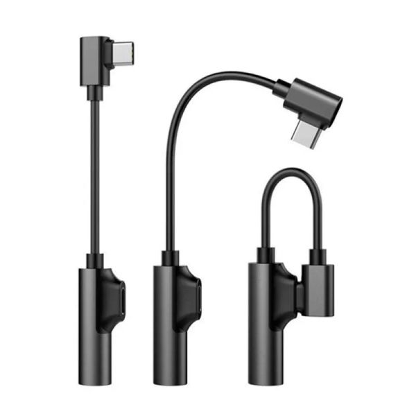 2 en 1 Tipo C a 3.5 mm Jack de auriculares 3.5 Converter de cable de adaptador USB C Aux para Huawei Xiaomi Samsung Cable Cable Dropship LL