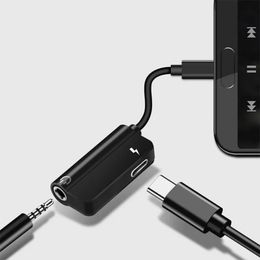 2 In 1 Type-C tot 3,5 mm Jack Converter USB C tot 3,5 mm hoofdtelefoonladeradapter Type C naar audioconverters Geen ondersteuning voor Samsung