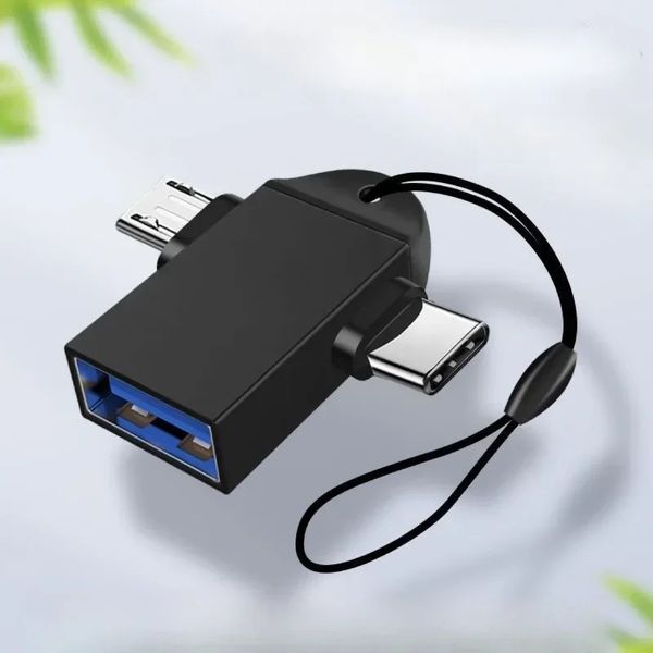 2 en 1 tipo-C USB 3.0 Femenino a micro adaptador OTG USB para convertidor de datos de teléfonos Android para la tableta de aluminio disco duro