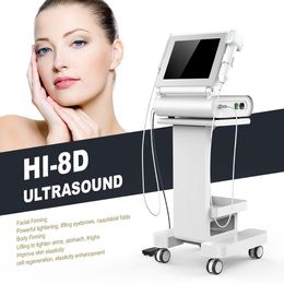 2 en 1 ultrasons 7D 8D lifting peau resserrement 360 degrés ligne sculpture Anti-âge Hi-8D élimination des rides Machine de beauté