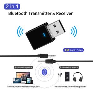 2 In-1 USB Bluetooth-zenderontvanger 5.0 Car Bluetooth Wireless Adapter Computer TV-zender