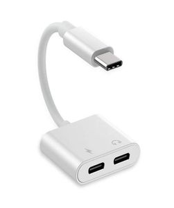 Adaptateur USB C 2 en 1 et répartiteur de chargeur 3A Charge rapide et musique DAC HIFI 1 port type C mâle vers 2 ports femelles type-C pour Pixel HuaWei3375048