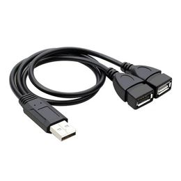 2 In 1 USB2.0 Extension Cable mannelijk naar vrouwelijke USB -datakabel oplaadkabel voor harde schijf Netwerkkaartverbinding voor USB Data Transfer Cable