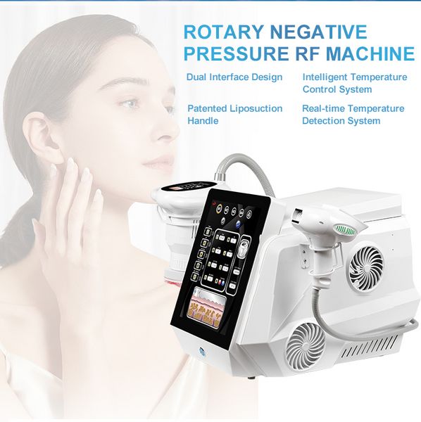 2 en 1 Vacío Rotatorio Negativo Presión RF 360 Reafirmante Estiramiento facial Cuerpo Adelgazante Máquina antiarrugas