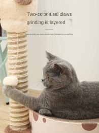 2-en-1 Vertical Sisal Cat Scratching Post Cat Scratcher Meubles Meubles Claw Ajustement des démangeais