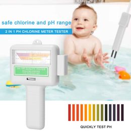 2 en 1 Dispositivo de prueba de calidad de agua PC102/PC102C Probador de ph para piscina Spa Agua Tester de cloro PH Clor