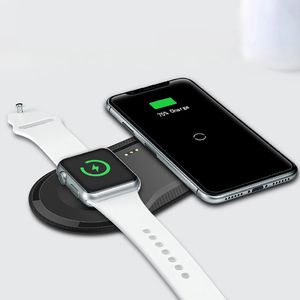 2 in 1 draadloze oplader Fast Charging Dock 10W oplaadpad Ultra slank voor Apple Iwatch en Telefoonapparaten iPhone Samsung