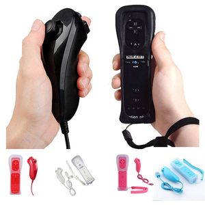 2-in-1 Wireless Remote Game Controllers Joystick Links en rechter controle voor Nintendo Wii Gamepad Silicone Case Motion Sensor
