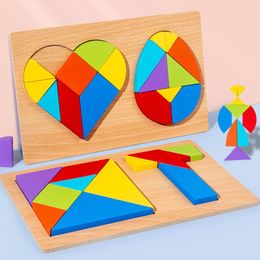 2 in 1 houten puzzel creatieve kinderen educatief speelgoed