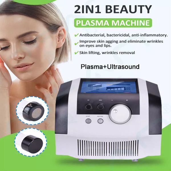 Equipo de belleza portátil 2 en 1 Plasma Ultrasonido Ozono PlasmaPen Estiramiento facial Eliminación de arrugas Reafirmante de la piel Levantamiento de párpados Tratamiento del acné Máquina de belleza