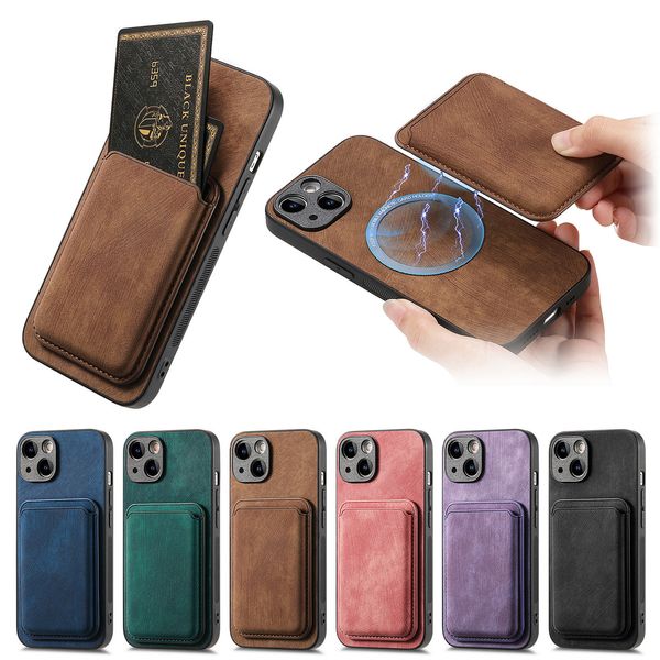 2 en 1 magnétique amovible amovible en cuir PU portefeuille porte-carte étui de poche en cuir housse antichoc pour iPhone 15 14 13 12 11 Pro Max XR XS 8 7 Plus