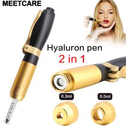 2 in1 Meso Gun Hyaluron Pen Accessoire 0.3ml0.5ml Ampul Hoofd Zwarte Goud Mesotherapie Pen Vernevelaar Lip Lifting Anti Rimpel