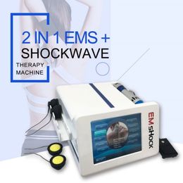 2 in1 Shockwave EMS Estimulador de la música electrónica Reducción de celulitis Alivio de la espalda de espalda Tratamiento de la edición de fisioterapia de onda emshock