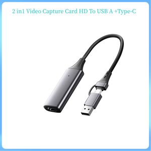 2 IN1 video-opnamekaart HDMI-compatibel in USB A Type-C audio-videorecorder voor pc-gamestreaming live-uitzending