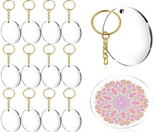 2 pouces Clear Round Round Acrylic Keychain Blanks andgold Circle Key Chains For DIY Crafts Projects Supplies 48 Pieces2399064