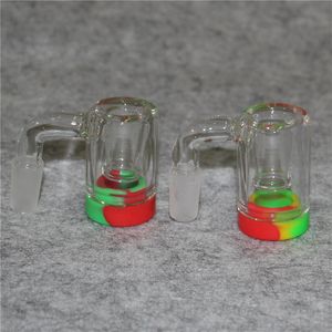 Catcher de cendres en verre de 2 pouces avec contenant de silicone de 14 mm Jonit 5 ml et bangers en quartz enracine