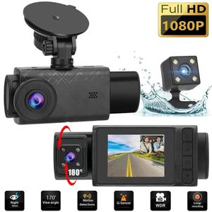 2 pouces HD 1080P 3 objectifs S11 Enregistreur vidéo DVR de voiture Dash Cam Caméra arrière 130 degrés grand angle ultra résolution avant avec intérieur avec détection de mouvement de la caméra arrière