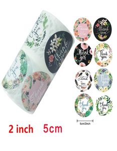 2 inch5cm ronde bloemen bedankstickers 500 stks voor trouwgunsten en feest handgemaakte Gife envelope afdichting Stationery Sticker8961487