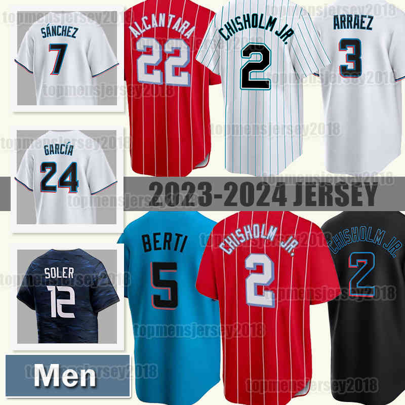 2 Jazz Chisholm Jr. Jersey Sandy Alcantara Baseball Jon Berti Miamis Max Meyer Luis Arraez 17 Vidal Brujan Jesus Sanchez Marlins Avidisail Garcia Sixto Sanchez Josh Bell