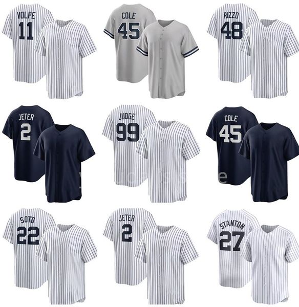 2 Jeter 99 Juge Baseball Jerseys Yakuda Cool Base Jersey Dhgate 22 Soto 11 Volpe 48 Rizzo 27 Stanton 7 Mantle 4 Gehrig 4 Gehrig 45 Cole