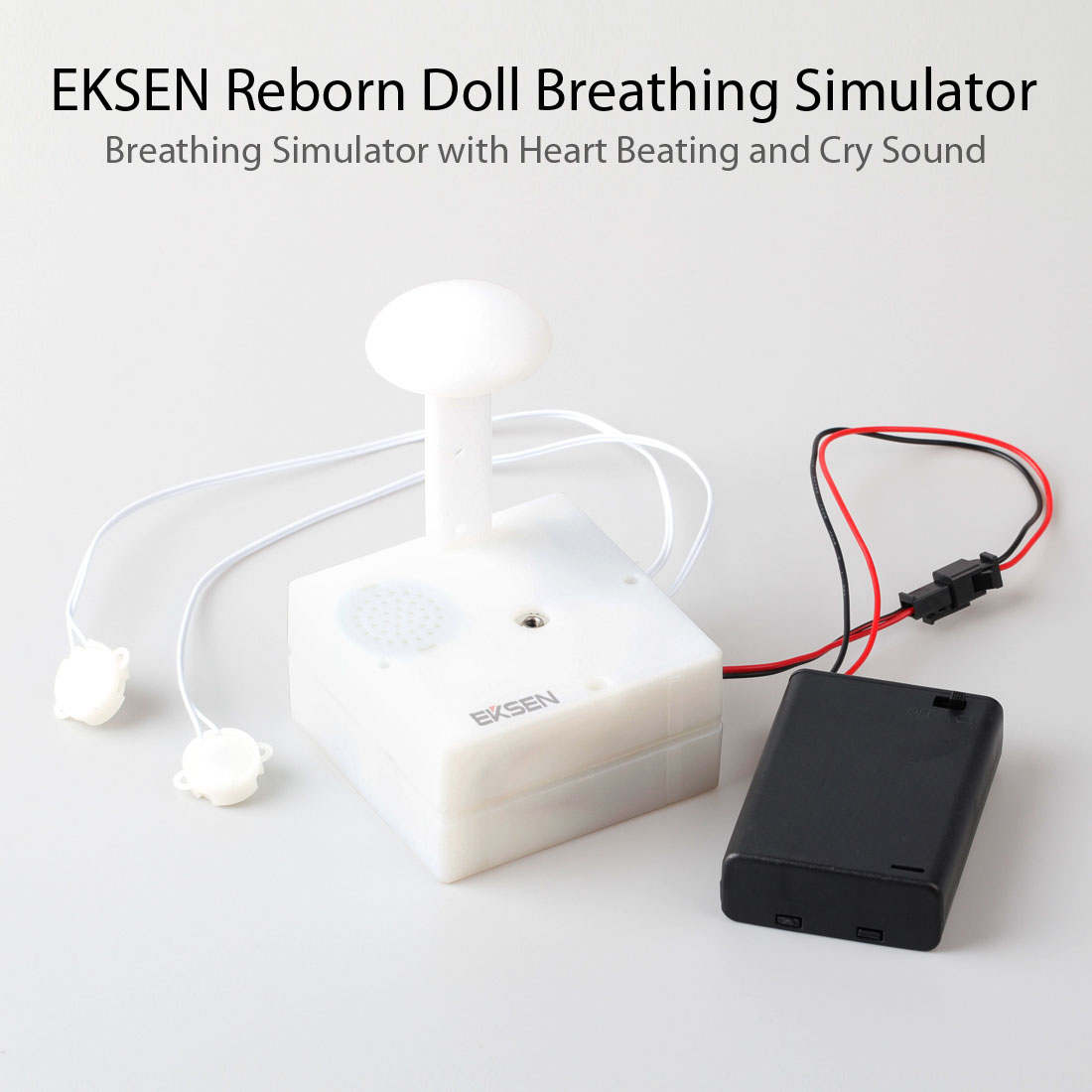 Simulatore di respirazione a 2 pulsanti con battito cardiaco con suono di pianto per bambola rinata.