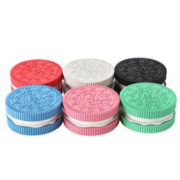 Molinos de molinillo de hierba de 2 capas Molinillos de especias de tabaco de hierba degradable de plástico de 53 mm para trituradora Accesorios para fumar Suministros de tiendas de humo de varios colores