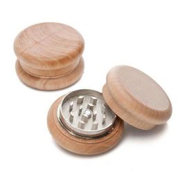 2 lagen 55 mm Creative Wood Tabacco Grinders Wood Granters Wood Tobacco Grinder Rooking Accessories CCA11037 60PCS6946994