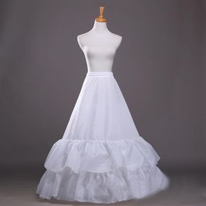 2 couches jupon longue accessoires de mariage une ligne volants bas robe formelle sous-jupe deux cerceaux Lolita Crinoline307o