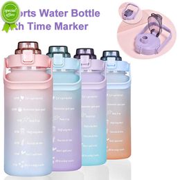 2 -liter waterfles met stromingstudent Drink Sport Fitness Fasted Cup Outdoor Summer Cold Water flessen met tijdschaal