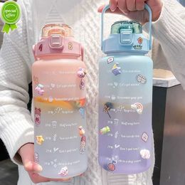 2 liter waterfles Motiverende drinkfles sportwaterfles met tijd markerstickers Plastic Cups Botellas de Agua