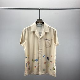 2 LUXE Designers Chemises Hommes Mode Tiger Lettre V chemise de bowling en soie Chemises décontractées Hommes Slim Fit Chemise à manches courtes M-3XL # 1019