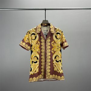2 LUXE Designers Chemises Hommes Mode Tiger Lettre V chemise de bowling en soie Chemises décontractées Hommes Slim Fit Chemise à manches courtes M-3XL # 95