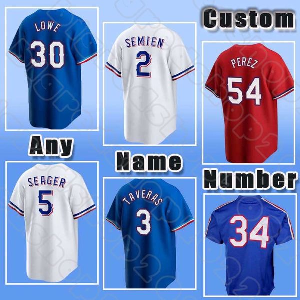 2 Marcus Semien Nolan Ryan Jerseys de béisbol 5 Corey Seager 54 Martin Perez Rangers Adolis García Yerry Rodríguez Texas Nathaniel Lowe Mark Mathias Tyson Miller 322e