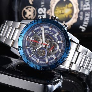 2-mannen Watch Business Fashion Reloj de Lujo roestvrij staal multifunctionele kwarts horloges sport casual militaire orologio di lusso 189d
