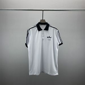 2 Polos pour hommes t-shirt mode broderie manches courtes hauts col rabattu t-shirt décontracté polos M-3XL #140