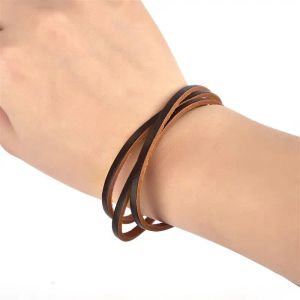 2 meter 3/4/5 mm echt lederen koord plat streng lederen touw fit ketting armband Diy sieraden maken accessoires bevindingen