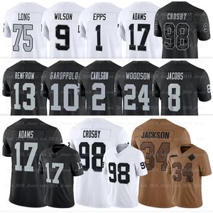 Davante Adams Las Vega Raideres voetbalshirt Josh Jacobs Maxx Crosby Daniel Carlson Hunter Renfrow BO JACKSON Jimmy Garoppolo Marcus Peters O.J Howard