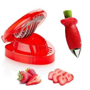 Aardbei Slicer Cutter Groentegereedschap Strawberry Corer Strawberry Huller Fruit Leaf STEM Remover Salad Cake Gereedschap Keukengadget Accessoires