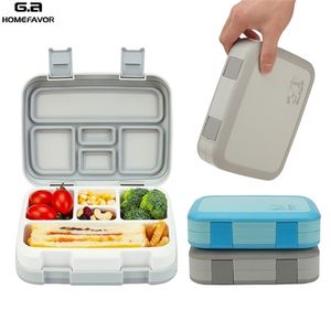 2 of 1 pc -lunchbox voor kindervoedselcontainers Microwavable Bento Snack Box Cartoon School Waterdichte opbergdoos 201015