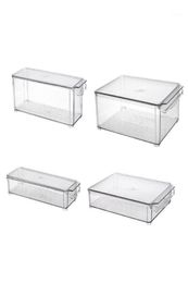 2-delige acryl opbergcontainer met deksel en handvat voor kastkoelkast of organizer13106121