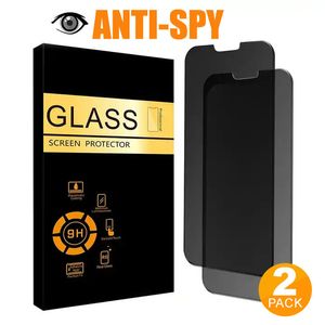 Lot de 2 protecteurs d'écran en verre trempé anti-espion 9H 2.5D anti-espion pour iPhone 15 Pro Max 14 13 12 11 plus mini avec kit d'installation Pâques