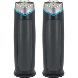 Purificateurs d'air gris à 2 packs avec filtre Hepa 13, lumière UV-C et 743 m².Couverture des pieds - Supprime 99,97% des polluants, réduit les germes en 1 heure