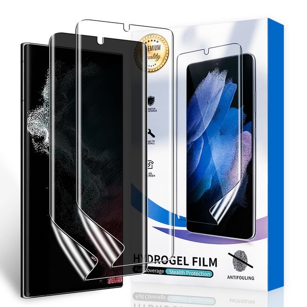2 Pack Screen Protector pour Samsung S22 Soft TPU Screen Protector Film Support Empreinte Capteur Anti-Scratch Ultra Transparent