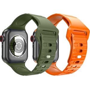 Paquete de 2 bandas deportivas compatibles con Apple Watch Ultra Band44mm 42mm 40mm para correa deportiva Bandas de repuesto de silicona para IWatch Series 8 7 SE 6 5 4 3 2 1 Ultra